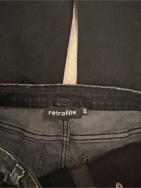 Retrofête Black Boot-Cut Pants